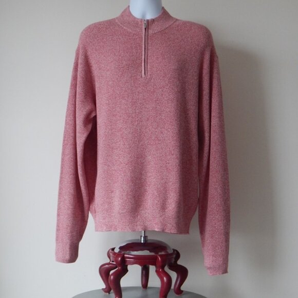 Peter Millar Crown Men Wool Cotton Twisted Knit Quarter Zip Sweater LYCHE XL NWT